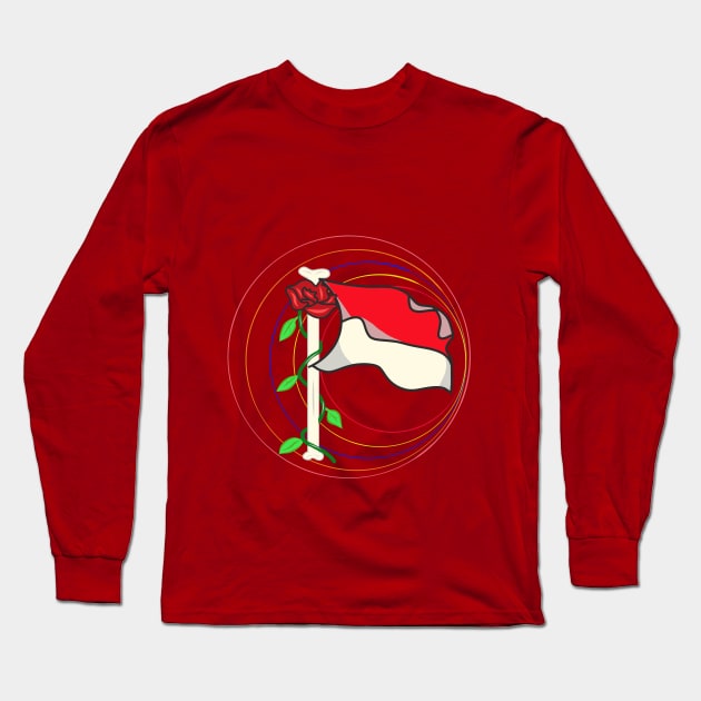 Indonesian flag Long Sleeve T-Shirt by Sshirart